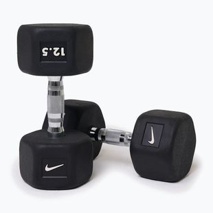 Gumírozott kézisúlyzó Nike Strength Hex Dumbbell 12,5 kg black/white