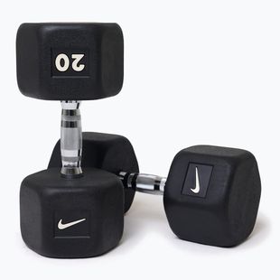 Gumírozott kézisúlyzó Nike Strength Hex Dumbbell 20 kg black/white