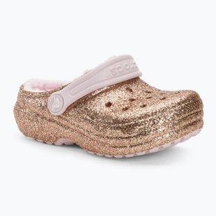 Crocs Classic Lined Glitter Clog arany/csekély rózsaszín gyermek flip-flopok
