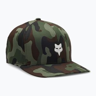 Férfi Fox Racing Fox Head Camo Tech Flexfit zöld terepszínű baseball sapka