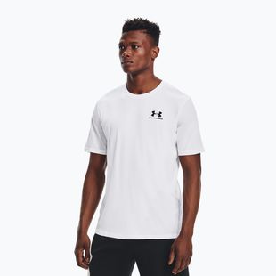 Férfi Under Armour Sportstyle bal mellkas SS edzőpóló fehér/fekete