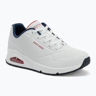 SKECHERS Uno Stand On Air női cipő fehér durabuck/navy/piros szegély/mesh