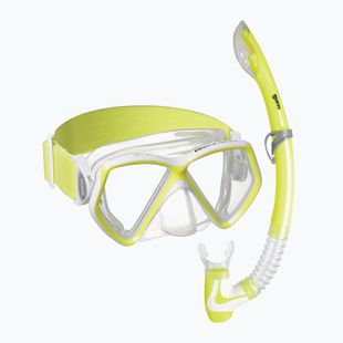 Gyerek snorkeling készlet Mares Combo Pirate Neon yellow/white/clear 411788BB