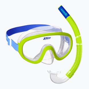 Gyerek snorkeling készlet Mares Combo Jelly lime/blue/clear