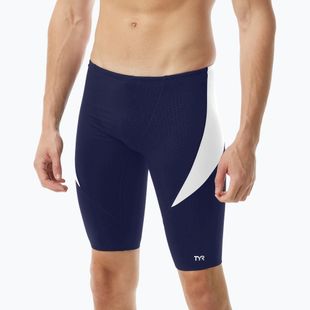 Férfi úszó jammer TYR Durafast Elite Curve Splice Hexa Jammer navy/white