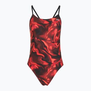 Női egyrészes fürdőruha TYR Durafast Elite Waveform Cutoutfit red