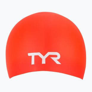 Úszósapka TYR Long Hair Wrinkle Free Silicone bright red