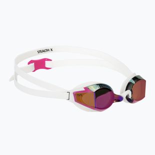 Úszószemüveg TYR Stealth-X Performance Mirrored pink/white