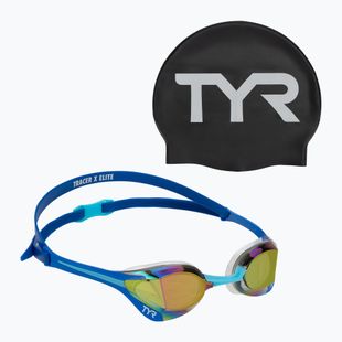 Úszószemüveg TYR Tracer-X Elite Racing Mirrored blue/turquoise