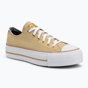 Converse női tornacipő Chuck Taylor All Star Lift Platform Herringbone Stripe utility sunflower/trek tan