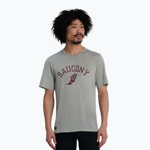 Férfi futó póló Saucony Stopwatch light grey heather