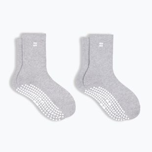 Női zokni Sweaty Betty Pilates Crew Gripper 2 pary light grey marl