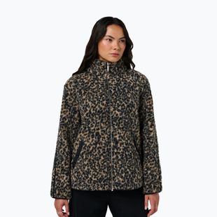Női pulóver Sweaty Betty Plush Contrast Zip Up Fleece brown ink leopard print