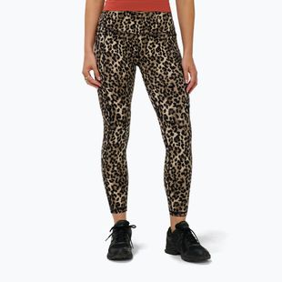 Női edzőleggingsek Sweaty Betty Power Piping Workout 7/8 brown ink leopard print