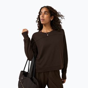 Női pulóver Sweaty Betty After Class Yoke Crop espresso brown