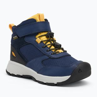 KEEN Skua Mid WP gyermek túrabakancs naval academy/yolk yellow