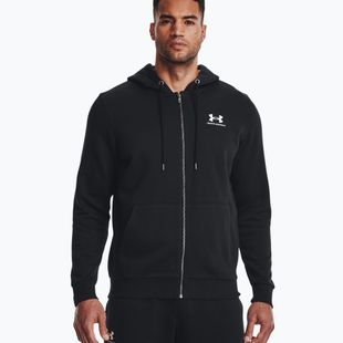 Under Armour Essential Fleece Full Zip Hood Férfi edzőpulóver Fekete 1373881