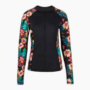 Hurley női úszás hosszú ujjú Fiji Fantasy Zip Front Rashguard fekete