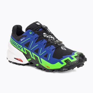 Férfi futócipő Salomon Spikecross 6 GTX fekete/surf the web/zöld gekkó