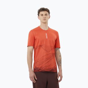 Férfi futópóló Salomon S/Lab Ultra Tee Aop burnt sienna
