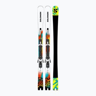 Salomon E Addikt Pro 76 downhill síléc + MI12 GW kötés fehér/türkiz/narancs