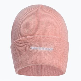 Női téli sapka New Balance Knit Cuffed Beanie hímzett rózsaszín NBLAH13032PIE