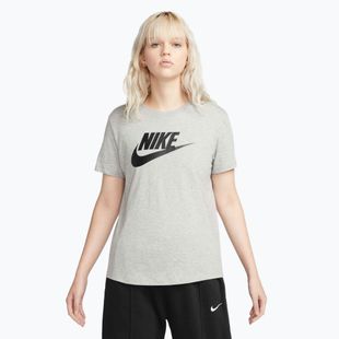 Női Nike Sportswear Club Essentials Logo sötétszürke szürke bőr/fekete póló