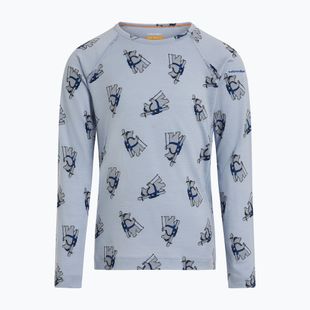 Gyermek Termoaktiv pulóver Icebreaker Merino 200 Oasis Crewe Bear Tour Zinc Blue/Aop