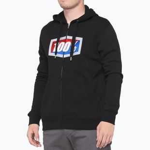 Férfi pulóver 100% Official Zip Hoodie Fleece black