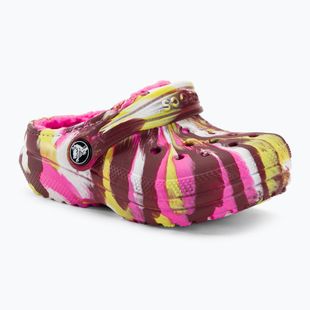 Crocs Classic Lined Marbled Clog elektromos rózsaszín/multi gyermek flip-flopok