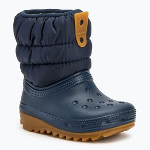 Crocs Classic Neo Puff Boot Kisgyermek hócipő navy/gum