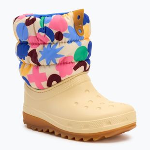 Crocs Classic Neo Puff Geo Shapes hócipő gyerek shitake/multi