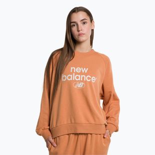 Női tréning pulóver New Balance Essentials Reimagined Archive French Terry Crewneck barna NBWT31508