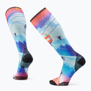 Sízokni Smartwool Ski Zero Cushion Ski Day Print OTC laguna blue