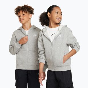 Gyerekpulóver Nike Sportswear Club Fleece dark grey heather/base grey/white