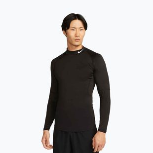 Férfi Nike Pro Dri-Fit Mock-Neck hosszú ujjú edzőruha fekete/fehér
