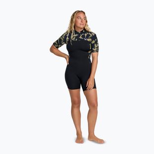 Női úszó neoprénruha ROXY 2.0 mm Swell Natural Back Zip SS Springsuit black floral