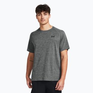Under Armour Tech Textured castlerock/fekete férfi edzőpóló