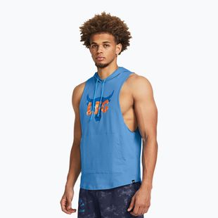 Férfi edző póló Under Armour Project Rock LFG Graphic SL Hoodie blue