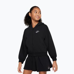 Gyerek kapucnis pulóver Nike Sportswear Full Zip Hoodie black/flat pewter