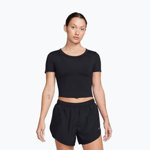 Női edzőpóló Nike One Fitted Dri-Fit Cropped Top fekete