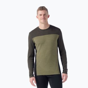 Férfi thermo hosszú ujjú felső Smartwool Classic Thermal Merino Base Layer Colorblock winter moss