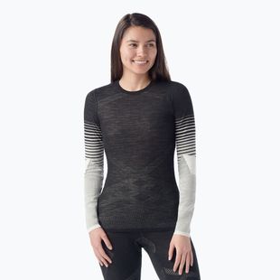 Női thermo hosszú ujjú felső Smartwool Intraknit Thermal Merino Baselayer Pattern Crew black