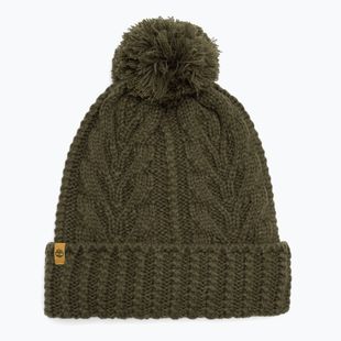 Női téli sapka Timberland Cable Premium Pom Beanie leaf green