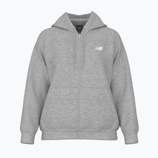 Női pulóver New Balance Fleece Logo Full Zip atlétikai szürke