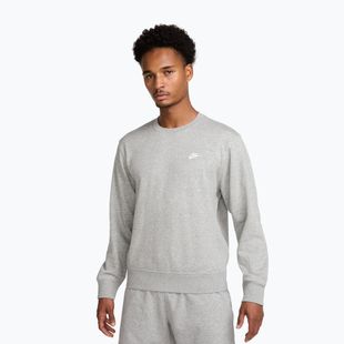 Férfi pulóver Nike Club French Terry Crew dark grey heather/white