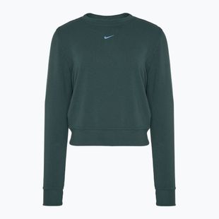 Nike Dri-FIT One Crew Neck francia frottír női pulóver vintage zöld/ fekete