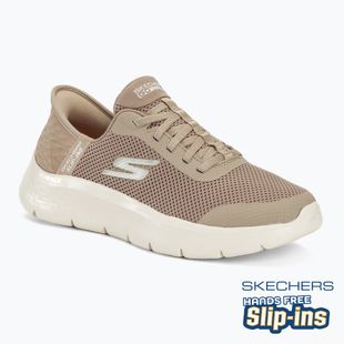 SKECHERS Slip-ins női Go Walk Flex Grand Entry taupe/fehér cipő