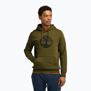 Férfi pulóver Timberland Tree Logo Hoodie dark olive
