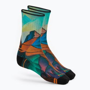 Smartwool női zokni Hike Targeted Cushion Mountain Prism Print Crew narancssárga rozsda